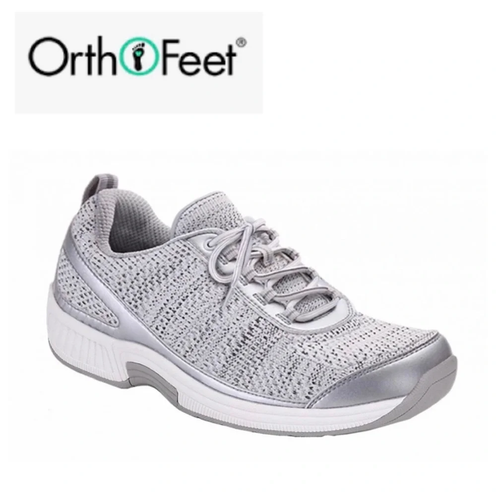 Orthofeet Sandy Athletic Shoe Gray and Silver Size 8.5 - Picture 1 of 8